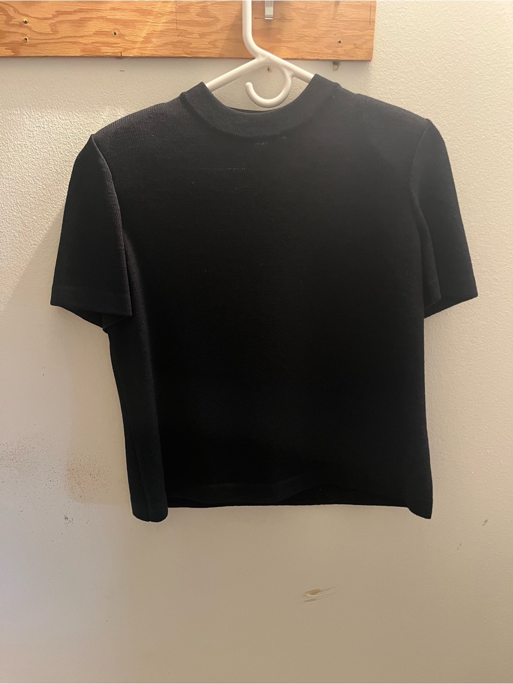 St. John Black Short-Sleeve Knit Top